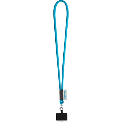 GOSPORT. SET Lanyard TUBE Long (Ø 7 mm) mit 9 mm Auslösekarabiner und Handyhalterung, 304 - Hellblau