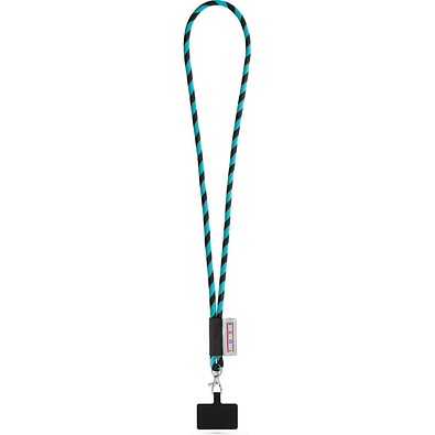 GOSPORT. SET Lanyard TUBE Long (Ø 7 mm) mit 9 mm Auslösekarabiner und Handyhalterung, 353 - Schwarz/Hellblau