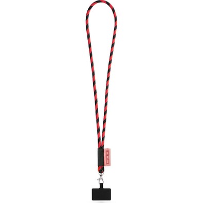 GOSPORT. SET Lanyard TUBE Long (Ø 7 mm) mit 9 mm Auslösekarabiner und Handyhalterung, Schwarz/Rot