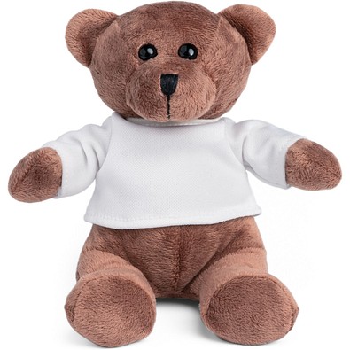 GRIZZLY. Teddy-Plüschtier mit T-Shirt, Weiß