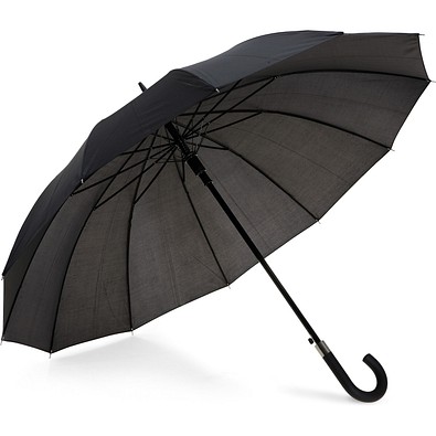 GUIL. Regenschirm mit 12 Stangen aus 190T-Polyester mit automatischer Öffnung, Schwarz