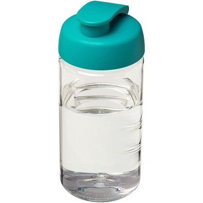 H2O Active® Bop 500 ml Sportflasche mit Klappdeckel, transparent/aquablau