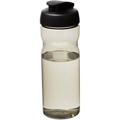 H2O Eco Sportflasche mit Klappdeckel, 650 ml, Charcoal/schwarz