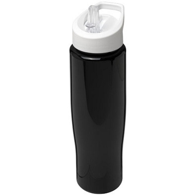 H2O Tempo Sportflasche mit Ausgussdeckel, 700 ml, schwarz/weiss