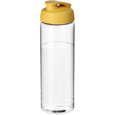 H2O Vibe Sportflasche mit Klappdeckel, 850 ml, transparent,gelb