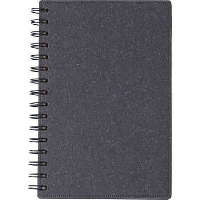 Hardcover-Notizbuch aus recyceltem Karton Caleb, Schwarz