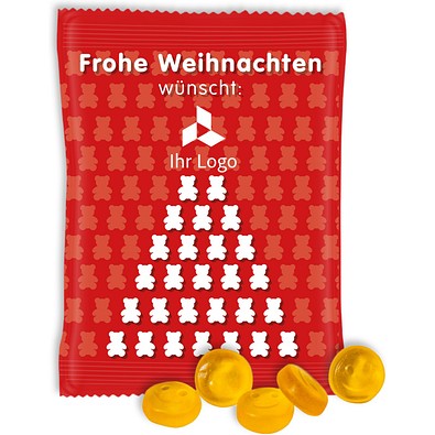 HARIBO Fruchtgummi 10g, Smile, rotes Weihnachtsmotiv
