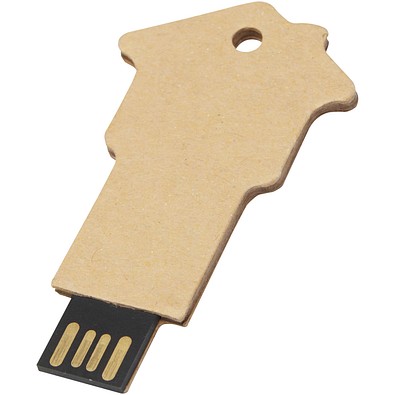 Haus USB-Stick 2.0 aus recyceltem Papier, Kraftpapier, 32GB