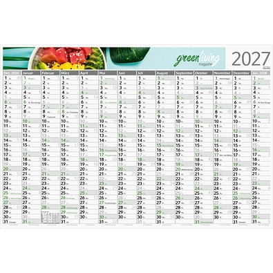 Geiger-Notes Wandplaner Horizont Recycling, blau