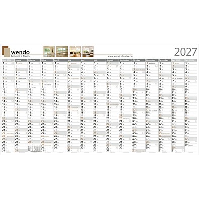 Geiger-Notes Wandplaner Horizont Bestseller, XL, individuelle Schmuckfarbe