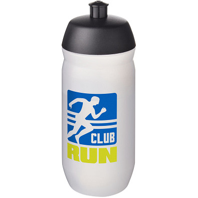 HydroFlex™ 500 ml Sportflasche, schwarz, transparent weiß
