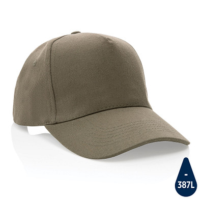 Impact 5 Panel Kappe aus 280gr rCotton mit AWARE Tracer, grün