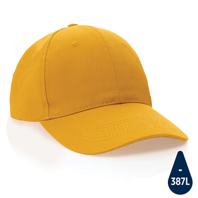 Impact 6 Panel Kappe aus 280gr rCotton mit AWARE Tracer, gelb