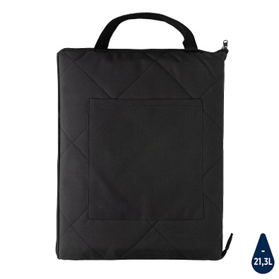 Impact Aware™ RPET faltbare, gesteppte Picknickdecke, schwarz