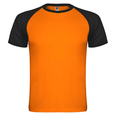 Indianapolis Sport T-Shirt für Kinder, Fluor Orange / schwarz, 12