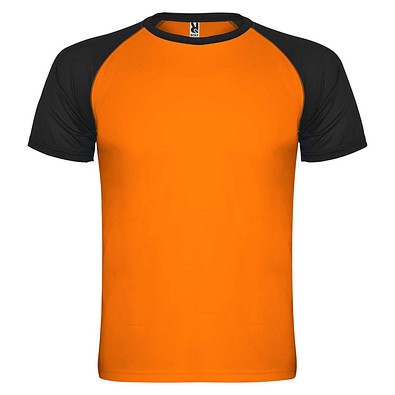 Indianapolis Sport T-Shirt für Kinder, Fluor Orange / schwarz, 16