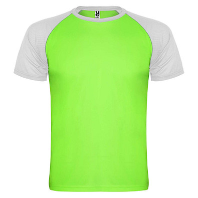Indianapolis T-Shirt Unisex aus recyceltem Material, Fluor Green / schwarz, S