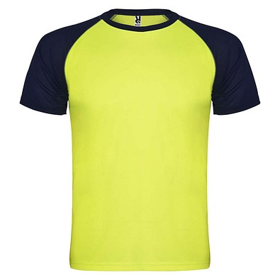 Indianapolis T-Shirt Unisex aus recyceltem Material, Fluor Yellow / schwarz, L