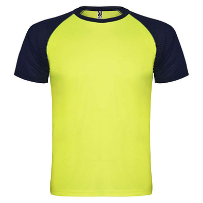 Indianapolis T-Shirt Unisex aus recyceltem Material, Fluor Yellow / schwarz, S