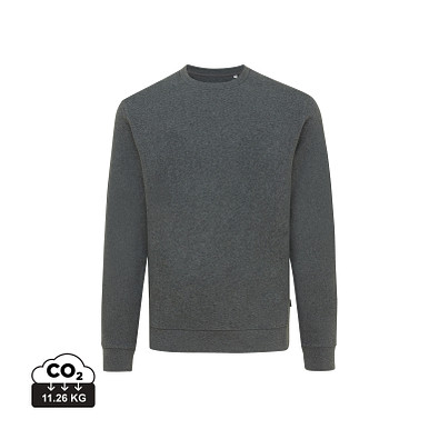 Iqoniq Denali ungefärbt. Rundhals-Sweater aus recycelter BW, ungefärbtes Anthrazit, S