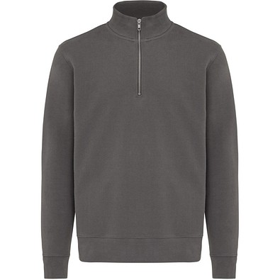 IQONIQ Elgon Quarter-Zip-Sweater aus rec. Baumwolle, anthrazit, L