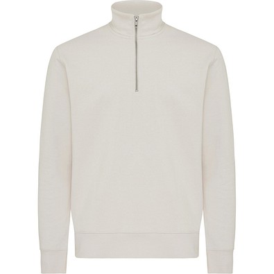 IQONIQ Elgon Quarter-Zip-Sweater aus rec. Baumwolle, ivory white, L