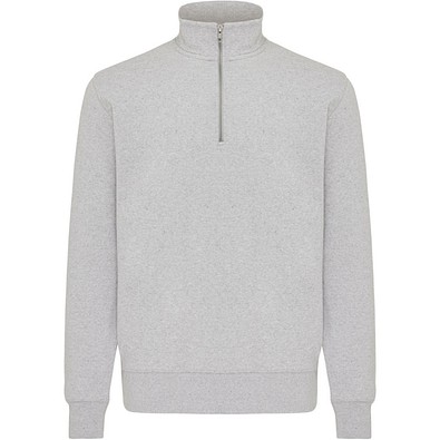 IQONIQ Elgon Quarter-Zip-Sweater aus rec. Baumwolle, light heather grey, L