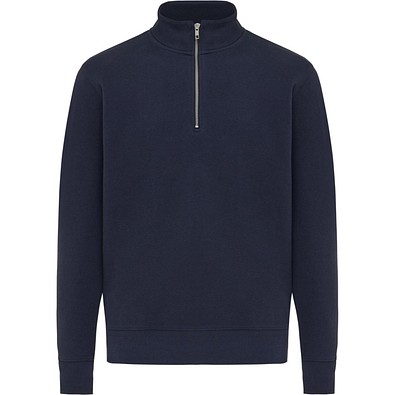 IQONIQ Elgon Quarter-Zip-Sweater aus rec. Baumwolle, navy blau, L