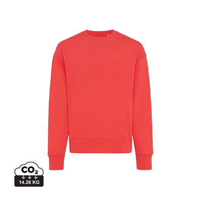 Iqoniq Kruger Relax-Rundhals-Sweater, sattes rot, XXL