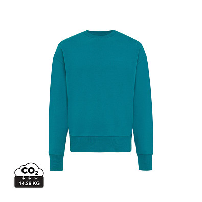 Iqoniq Kruger Relax-Rundhals-Sweater aus recycelt. Baumwolle, verdigris, XXL