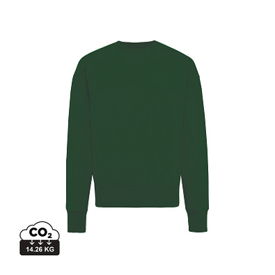 Iqoniq Kruger Relax-Rundhals-Sweater aus recycelt. Baumwolle, waldgrün, XXL