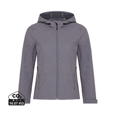 Iqoniq Makalu Damen Softshelljacke aus recyceltem Polyester, vulcano heather grey, XXL