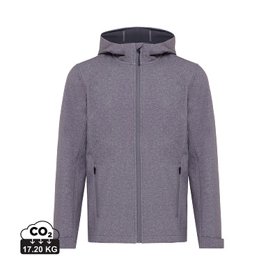 Iqoniq Makalu Herren Softshelljacke aus recyceltem Polyester, vulcano heather grey, M