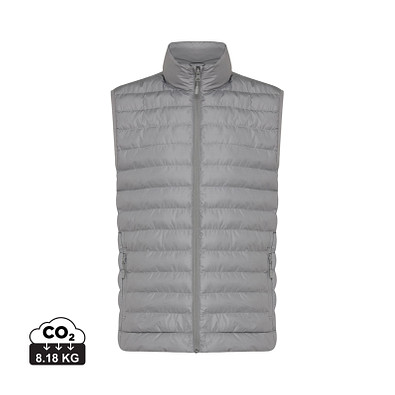 Iqoniq Meru Herren Bodywarmer aus recyceltem Polyester, Silbergrau, L