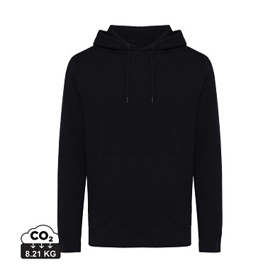 Iqoniq Rila Lightweight Hoodie aus recycelter Baumwolle, schwarz, XL