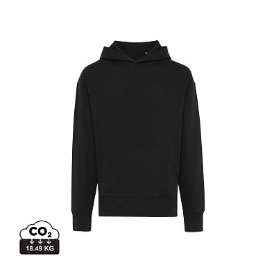 Iqoniq Yoho Relax-Hoodie aus recycelter Baumwolle, schwarz, XXL