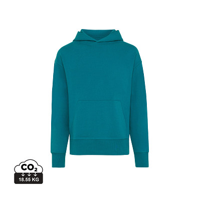 Iqoniq Yoho Relax-Hoodie aus recycelter Baumwolle, verdigris, XXL