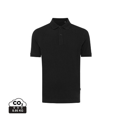 Iqoniq Yosemite Piqué-Poloshirt aus recycelter Baumwolle, schwarz, XS