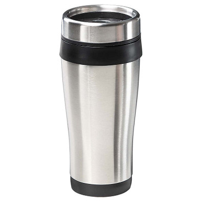 Isolierbecher Allan, 400 ml, silber/schwarz