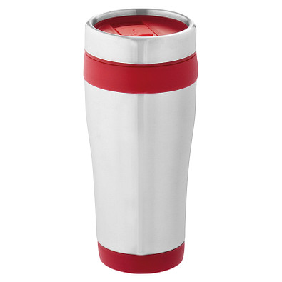Isolierbecher Trend, 400 ml, silber/rot