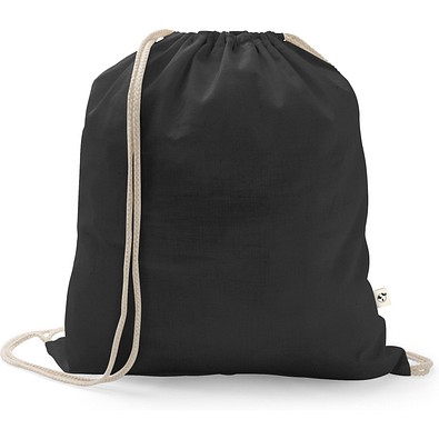 ISTANBUL. Rucksack aus recycelter Baumwolle (70%), Polyester (30% rPET) (150 g/m²), Schwarz