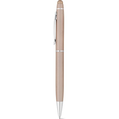JULIE. Kugelschreiber aus recyceltes Aluminium (100 % rAL) mit Touchpen-Spitze, Champagne