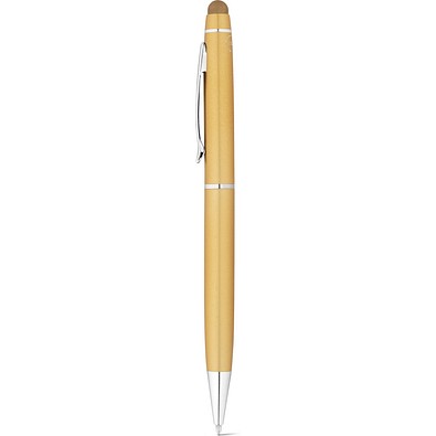 JULIE. Kugelschreiber aus recyceltes Aluminium (100 % rAL) mit Touchpen-Spitze, Satingold