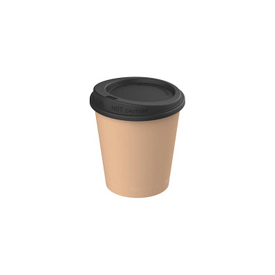 Kaffeebecher ToGo mit Deckel, 200 ml, beständiges braun/schwarz