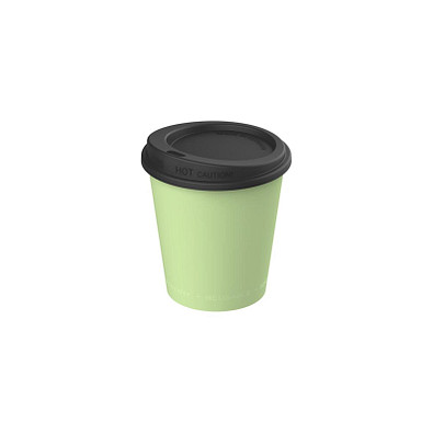 Kaffeebecher ToGo mit Deckel, 200 ml, geselliges grün/schwarz