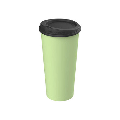 Kaffeebecher ToGo mit Deckel, 400 ml, geselliges grün/schwarz