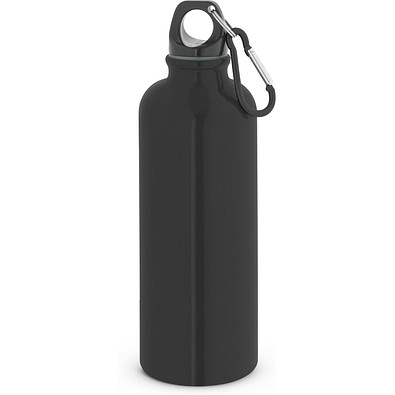 KELCE. Edelstahlflasche mit einwandiger Ausführung und Karabiner, 550 ml, Schwarz