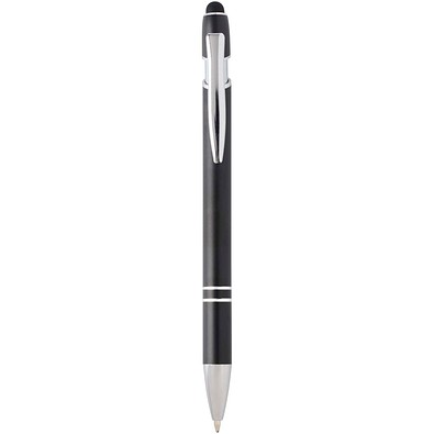 Kish Kugelschreiber mit silbernem Finish (blaue Mine), schwarz