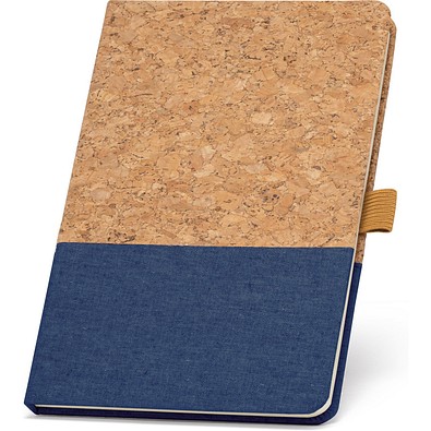 KLEE. A5 Notizbuch aus Kork und Leinen mit linierten Blättern, Blau