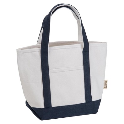 Kleine Tragetasche aus recycelter Baumwolle , beige